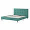 Homeroots Modern Upholstered Square Stitched Platform Bed With Wooden Slats Blue - Queen Size 303546 - alternate 1